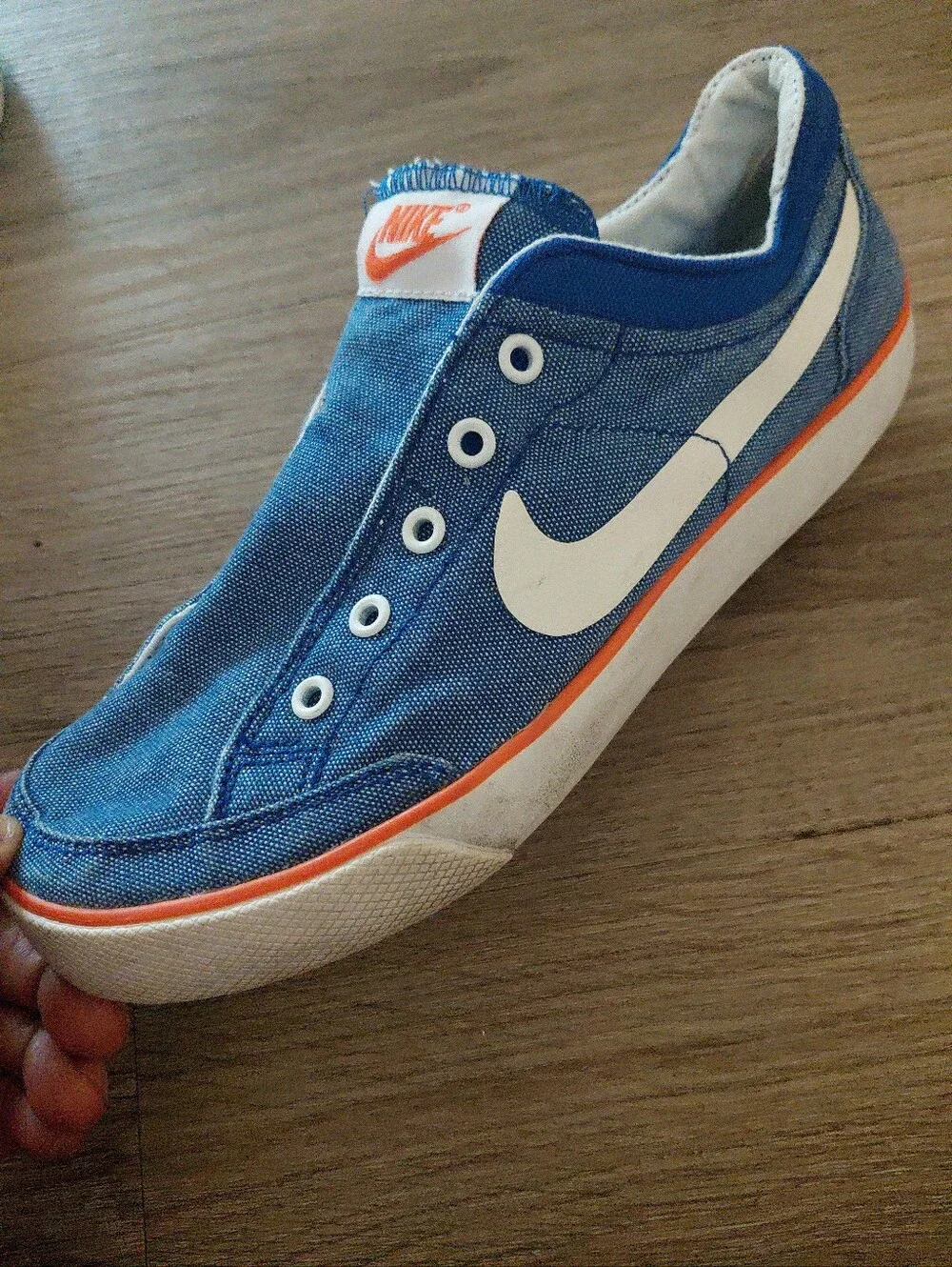 Nike Capri Girls Blue/White Slip on Sneakers Size 4 Youth